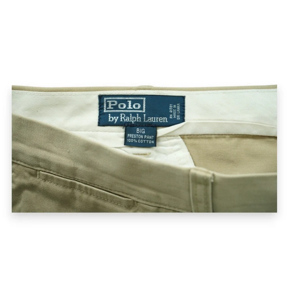Vintage Polo Ralph Lauren Chino Pants Mens Size 44B-30 Big ~ Beige‎ ~ Sri Lanka